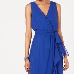 Surplice High-Low Maxi Dress